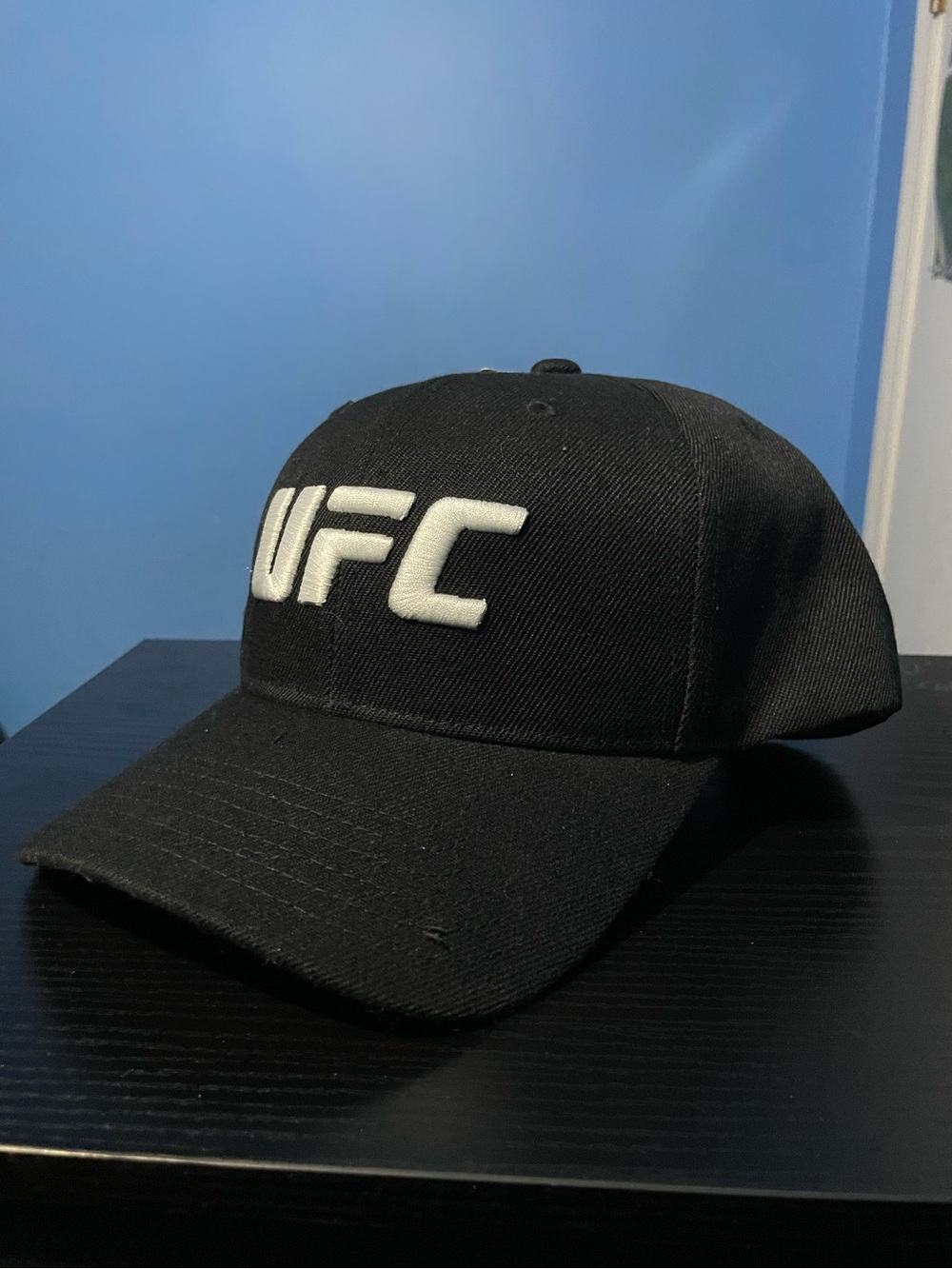 UFC Black Baseball Cap with White Logo Mens NWT